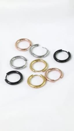 8/10/12/14/16/18/20mm Stainless Steel Huggie Hoop Earrings for Women Men