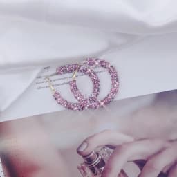 Earrings Charm Feast Exaggerated Geometric Round Shiny Circle Frosted Crystal Big Earrings Fashion Jewelry Women's New Design
