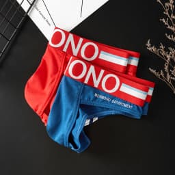 Menmono fashionable men's underwear cotton low waist tight u convex sexy bikini briefs printed men's underwear