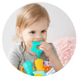 Baby Car Seat Toys Baby Hanging Toys Stroller Crib Gym or CarSeat with Teether Rattle & Tummy Time Mirror Sensory Toys Gifts