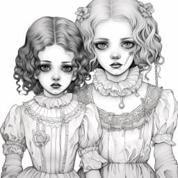 Horror Doll Coloring Book 20Page Gift For Birthday Party Relieve Stress Kill Time Graffiti Painting Drawing Adult Picture Books