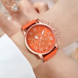 Fashion Quartz Watch 5/10/7/3-Piece Set - Round Zinc Alloy Case with PU Leather Strap