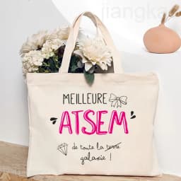 Thank You My ATSEM Whom I Adore Print Tote Bag Women Shoulder Bag Teacher Life Shopping Bag Teacher's Day Best Gift for Teachers