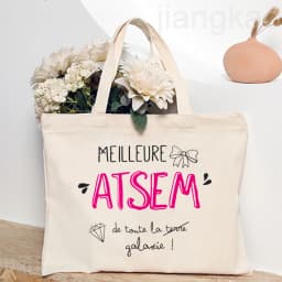 Thank You My ATSEM Whom I Adore Print Tote Bag Women Shoulder Bag Teacher Life Shopping Bag Teacher's Day Best Gift for Teachers