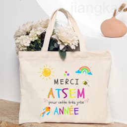 Thank You My ATSEM Whom I Adore Print Tote Bag Women Shoulder Bag Teacher Life Shopping Bag Teacher's Day Best Gift for Teachers