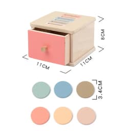 Baby Object Permanent Box Montessori Wooden Toy Color Sorting Shape Matching Box Coin Ball Drop Sensory Box Fine Motor Skills To