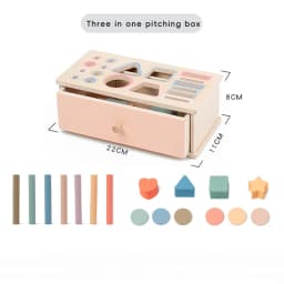 Baby Object Permanent Box Montessori Wooden Toy Color Sorting Shape Matching Box Coin Ball Drop Sensory Box Fine Motor Skills To
