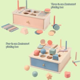 Baby Object Permanent Box Montessori Wooden Toy Color Sorting Shape Matching Box Coin Ball Drop Sensory Box Fine Motor Skills To