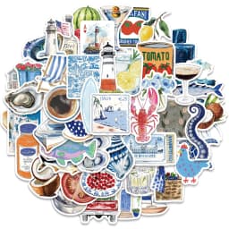 50PCS Open Sea Stickers for Luggage, Skateboarding, Luggage, Refrigerator, Mobile Phone, Sailing, and Far Voyage Stickers