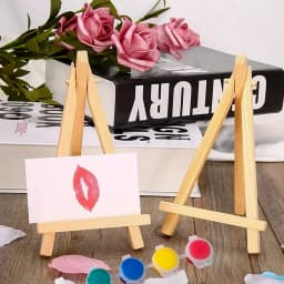 Mini Wooden Artist Easel, Compact Tabletop Display Stand, Foldable, Adjustable Holder for Wedding Cards, Paintings Artwork