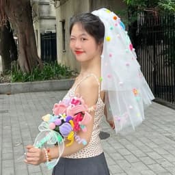 New Colorful Wedding Veils with Clip Sweet Pompom Mesh Tulle Butterfly Photo Props White Veil Bridal Veils Headdress Accessories
