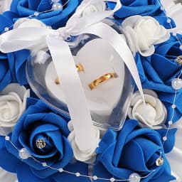 Wedding Ring Bearer with Rose Flower Decor Heart Shape Ring Box Romantic Wedding Ring Cushion Engagement Party Accessory