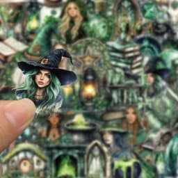 50PCS Witch of the Woods Theme Stickers Scrapbooking Collage Material Decorative Phone Case Frame DIY Waterproof Stickers