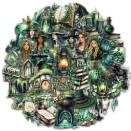 50PCS Witch of the Woods Theme Stickers Scrapbooking Collage Material Decorative Phone Case Frame DIY Waterproof Stickers