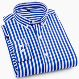 Hot New Men's Formal Shirts Long Sleeve Anti-Wrinkle Office Striped Fashion Business Male Social Plaid Shirt Work Men Clothing