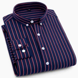 Hot New Men's Formal Shirts Long Sleeve Anti-Wrinkle Office Striped Fashion Business Male Social Plaid Shirt Work Men Clothing