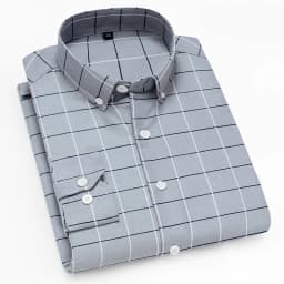 Hot New Men's Formal Shirts Long Sleeve Anti-Wrinkle Office Striped Fashion Business Male Social Plaid Shirt Work Men Clothing
