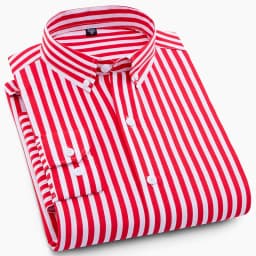 Hot New Men's Formal Shirts Long Sleeve Anti-Wrinkle Office Striped Fashion Business Male Social Plaid Shirt Work Men Clothing