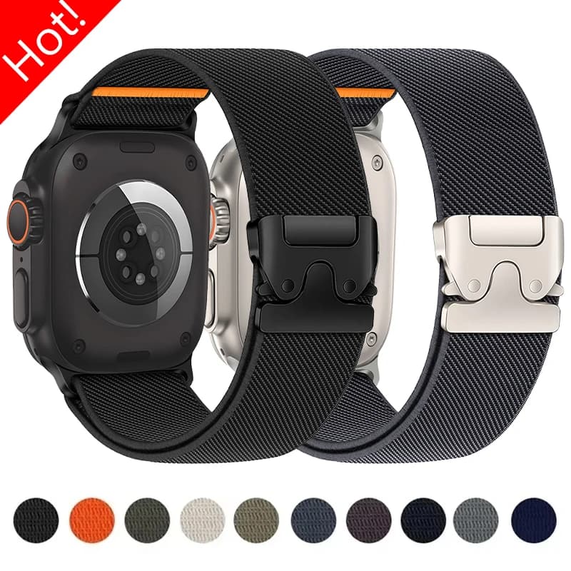 Parachute Nylon Strap for Apple Watch Band 46mm Ultra 3 2 49mm 44mm 42mm 40mm 45mm 41mm Bracelet IWatch Series 11 10 9 8 7 6 SE