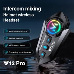 Y12 Pro Motorcycle Helmet Bluetooth Headset Intercom Distance 500M IP56 Dust And Waterproof Voice Assistant Mixing Music Sharing