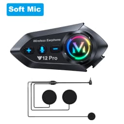 Y12 Pro Motorcycle Helmet Bluetooth Headset Intercom Distance 500M IP56 Dust And Waterproof Voice Assistant Mixing Music Sharing