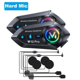 Y12 Pro Motorcycle Helmet Bluetooth Headset Intercom Distance 500M IP56 Dust And Waterproof Voice Assistant Mixing Music Sharing