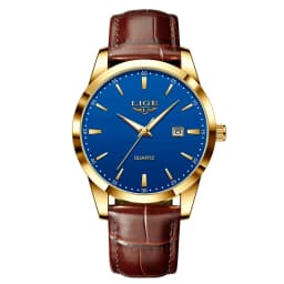 LIGE Man Watch Fashion Leather Strap Mens Watches Military Sport Waterproof Calendar Quartz Wristwatches Male Clock Reloj Hombre