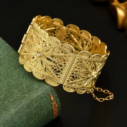 Ethnic Trendy Adjustable Gold Plated Bridal Bangles Wide Cuff Bracelets for Women Middle East Wedding Jewelry Festival Gift