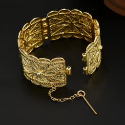 Ethnic Trendy Adjustable Gold Plated Bridal Bangles Wide Cuff Bracelets for Women Middle East Wedding Jewelry Festival Gift