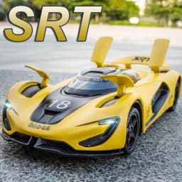 1:32 SRT Tomahawk Sports Car Model Toys Alloy Diecast Charger 1970 Vehicle Models Sound Light Doors Opened Pull Back Kids Gifts