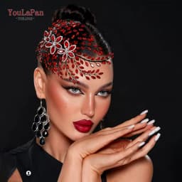 TOPQUEEN Wedding Headwear Bling Bride Rhinestone Headband Luxury Hair Pieces Women Party Trendy Handmade Hair Accessories HP852