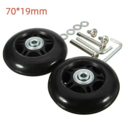 1Set Luggage Wheel Suitcase Replacement Wheels Black with Screw Resistant Flexible Axles Repair Kit 40/43mm/54mm/60mm/64mm/70mm