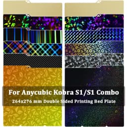 For Anycubic Kobra S1 Plate Pei Sheet 264x276mm Textured Kobra S1 Combo Build Plate Double Sided Peo Pet Pey Kobra S1C Bed