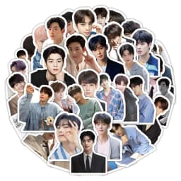 63Pcs Korean Boy Band Member Cha EunWoo Graffiti Stickers Decoration Phone Case Laptop Notebook Skateboard