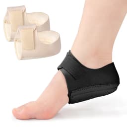 1 Pair Silicone Heel Pads, Shock Absorption, Relieving Leg Pressure, Adjustable Straps, Prevent Slipping Insoles
