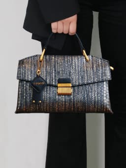 2026 New Retro Blue Snake-Shaped High-Grade Handbag Fashion Luxury Handbag Lightweight Large-Capacity One-Shoulder Mensen