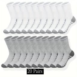 Ultra Soft Breathable Men Classic Crew Socks Comfy Casual Unisex Socks For Outdoor Wearing 1/10/20/30 Pairs 2025