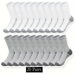 Ultra Soft Breathable Men Classic Crew Socks Comfy Casual Unisex Socks For Outdoor Wearing 1/10/20/30 Pairs 2025