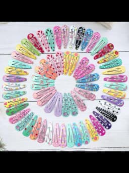 20-100Pcs Print Clips for Hair Metal Barrettes Snap Hair Clips for Girls Kids Teens Women Cute Candy Color Hair Pins for Gift