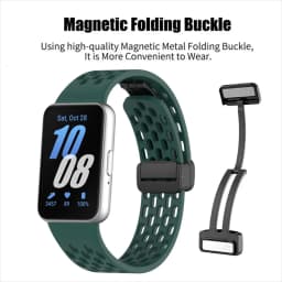 Magnetic D Buckle Sports Silicone Band For Samsung Galaxy Fit 3 Fit3 SM-R390 Replacement Strap Wristband Bracelet Accessories