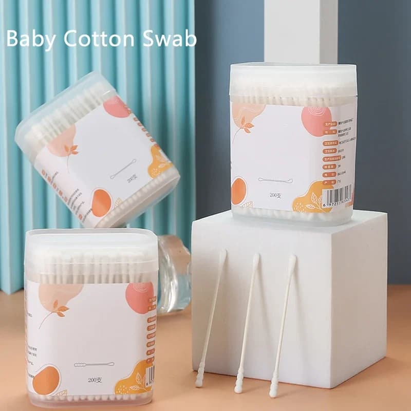 Sticks Cotton 400PCS Organic Baby Cotton Swabs Paper Buds for Baby Ear Nose Clean Ultra Safe Hypo-allergenic Biodegradable
