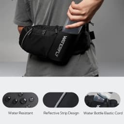 WATERFLY Fanny Pack Waist Bag: Hiking Water Bottle Holder with Strap Waist Pack for Women Men Hydration Hip Packs for Running