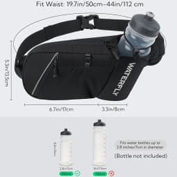 WATERFLY Fanny Pack Waist Bag: Hiking Water Bottle Holder with Strap Waist Pack for Women Men Hydration Hip Packs for Running