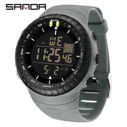 SANDA New 6256 Men's Electronic Watch Large Dial Outdoor Waterproof Sports Watch Night Light Alarm Clock Multi Functional Watch