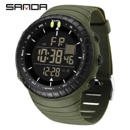 SANDA New 6256 Men's Electronic Watch Large Dial Outdoor Waterproof Sports Watch Night Light Alarm Clock Multi Functional Watch