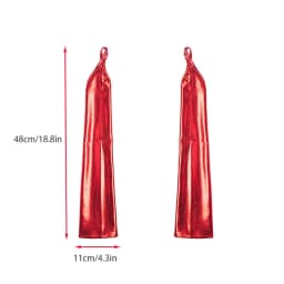 Womens Lacquer Leather Hook Finger Long Gloves Cosplay Nightclub Pole Dance Stage Performance Sexy Fingerless Mittens Accessory