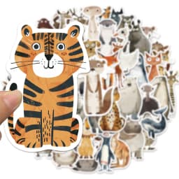 50PCS Weird Animal Watercolor Graffiti Stickers DIY Luggage Skateboarding Motorcycle Waterproof Stickers