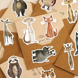 50PCS Weird Animal Watercolor Graffiti Stickers DIY Luggage Skateboarding Motorcycle Waterproof Stickers