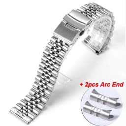 18mm 19mm 20mm 21mm 22mm 24mm Solid Stainless Steel Strap for Seiko SKX for Jubilee Bracelet Curved End Men Watch Accessories