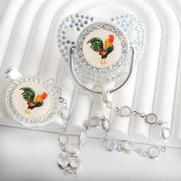 Bling Rooster Pacifier With Gem Luxury Weaning Pacifier Baby Nipple With Chain Clip Newborn Prince Baby Dummy Soother
